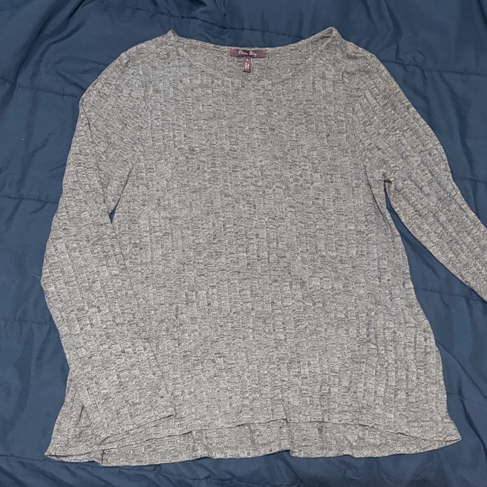 Navy Long Sleeve Knit Top